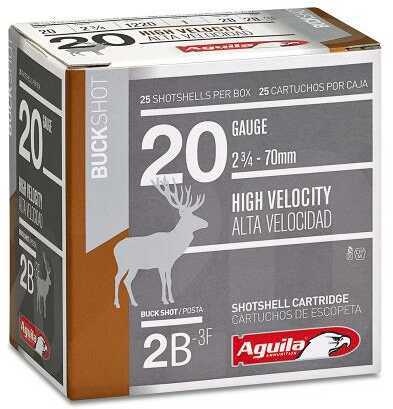 20 Gauge 25 Rounds Ammunition Aguila 3/4" Lead #2 Buck