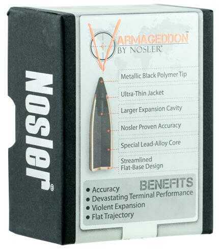 Nosler Varmageddon 224 Caliber 53 Grains Tipped Flat Base Bullets 100 Box