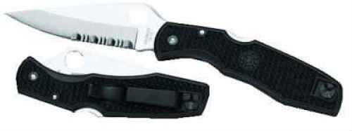 Spyderco Clip Point Folding Knife With Serrated Edge Md: C10PSBK-img-0