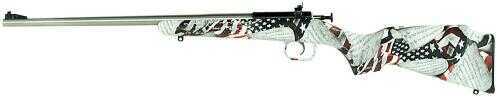 Crickett KSA3168 Single Shot Bolt Action Rifle Stainless Steel 22 Long 16.125" Barrel Synthetic Custom Amendment Flag Stock