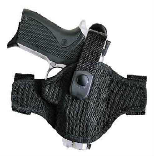 Bianchi 7506 AccuMold Belt Slide Holster, Thumb snap Plain Black, Size 14, Left Hand 17857