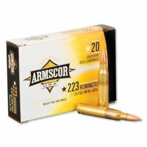 223 Remington 20 Rounds Ammunition Armscor Precision Inc 55 Grain varmint Tip
