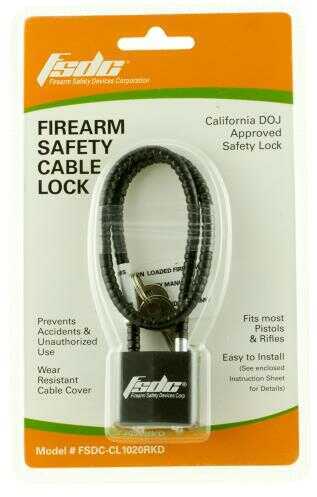 FSDC Firearm Safety Devices Corp CL1020RKD Cable Gun Lock Black