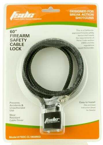 FSDC Firearm Safety Devices Corp CL1850RKD Cable Gun Lock Black