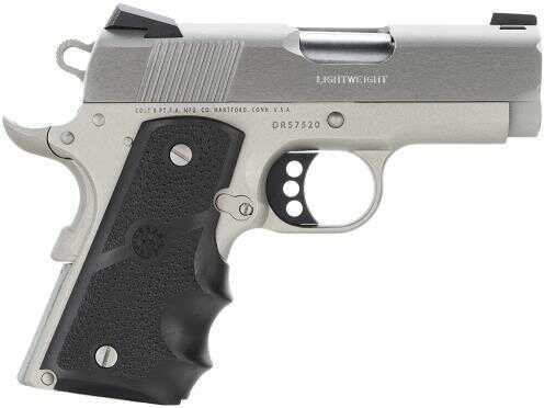 Colt Defender Lightweight 45 ACP 3" Barrel 7 Round " Black Hogue Wrap Around Grip Stainless Steel Semi-Auto Pistol O7000D