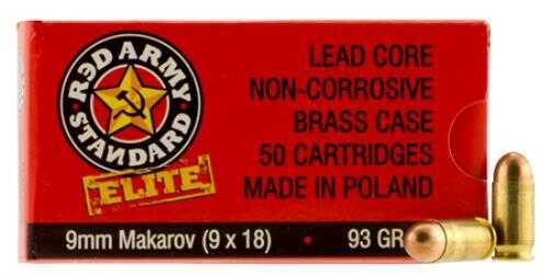 9mm Makarov 50 Rounds Ammunition Red Army Standard 93 Grain Full Metal Jacket