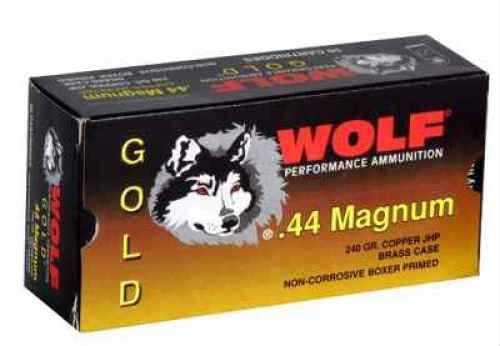 44 Rem Magnum 50 Rounds Ammunition Wolf Performance Ammo 240 Grain Hollow Point