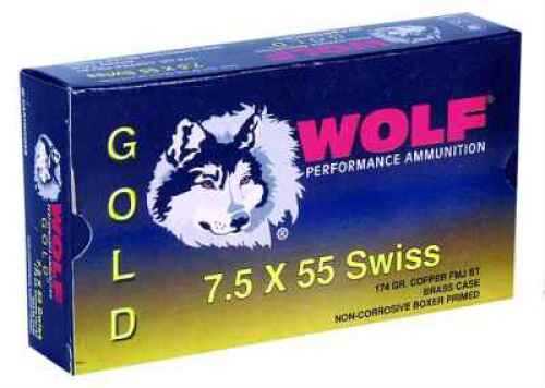 7.5X55mm Swiss 20 Rounds Ammunition Wolf Performance Ammo 174 Grain Soft Point