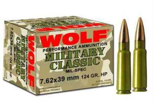 7.62X39mm 1000 Rounds Ammunition Wolf Performance Ammo 124 Grain Hollow Point