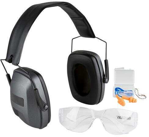 Professional Eye & Ear Range Kit Earmuff/Plugs/Glasses 33 Db Black Md: 1218592
