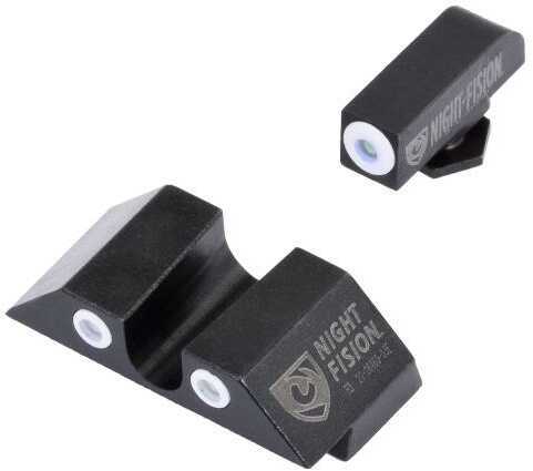 Night Fision GLK00107WWX Sight Set Square Front/U-Notch Rear for Glock 17/17L/19/22-28/31-35/37-39 Tritium Green