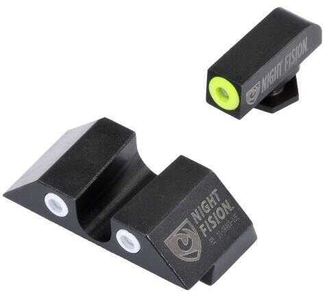 Night Fision GLK00107YWX Sight Set for Glock 17/17L/19/22-28/31-35/37-39 Tritium Green W/Yellow Outline