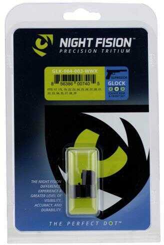 Night Fision GLK004003WGW Sight Set Square for Glock 17/17L/19/22-28/31-35/37-39 Green Tritium w/White Outline Front