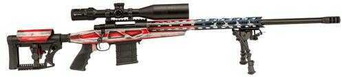 Howa HCR Rifle Bolt Action 308 Winchester/7.62 NATO 24" Barrel 10 Round Capacity Luth-AR MBA-4 Stock Chassis Black American Flag