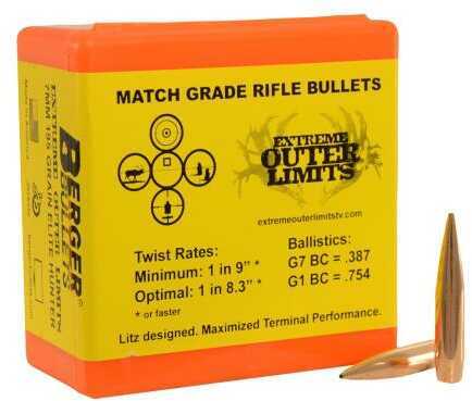 Berger Bullets 7mm 195 Grain Hybrid Elite Hunting Hollow Point Boat Tail Reloading 100 Per Box Md: