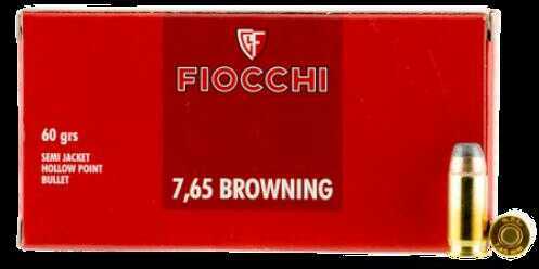32 ACP 50 Rounds Ammunition Fiocchi Ammo 60 Grain Semi-Jacketed Hollow Point
