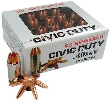 40 S&W 20 Rounds Ammunition G2 Research 122 Grain Copper