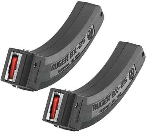 Ruger BX-25 22 Long Rifle 25-Round Capacity Polymer Magazines, 2-Pack, Black Md: 90548