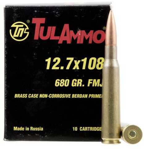 12.7x108mm 10 Rounds Ammunition Tula 680 Grain Full Metal Jacket