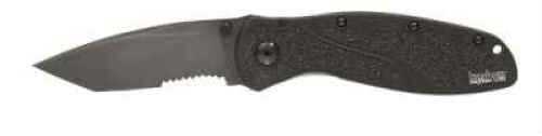 Kershaw Blur Folding Knife/Assisted 14C28N/Stone Washed Combo Drop Point Thumb Stud/Pocket Clip 3.375" Black Anodized Al