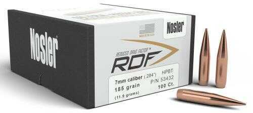 Nosler 53432 RDF Match 7mm .284 185 Grains Hollow Point Boat Tail 100 Box
