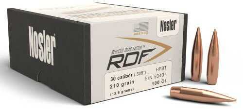 Nosler 53434 RDF Match 30 Caliber .308 210 Grains Hollow Point Boat Tail 100 Box