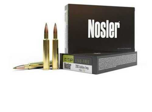 280 Rem <span style="font-weight:bolder; ">Ackley</span> Improved 20 Rounds Ammunition Nosler 140 Grain E-TIP