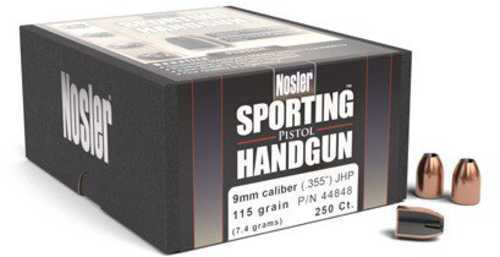 Click to see larger image. Nosler Bullets 9mm 115 Grains JHP Handgun (Per 250) 44848