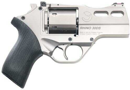 Chiappa Rhino 30DS 357 Magnum 3" Barrel 6rd Black Rubber Grip Nickel Finish-img-0