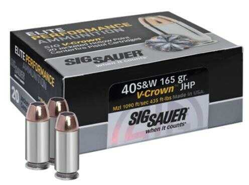 40 S&W 50 Rounds Ammunition Sig Sauer 165 Grain Hollow Point