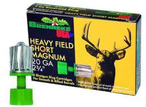 20 Ga Sabot Slug-Slug 3/4 oz 2-3/4" 5 Rds Brenneke Shotgun Ammo-img-0