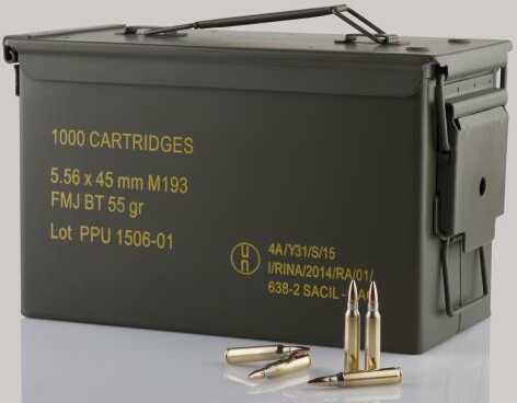 5.56mm Nato 1000 Rounds Ammunition Prvi Partizan 55 Grain Full Metal Case
