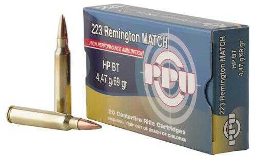223 Remington 20 Rounds Ammunition Prvi Partizan 69 Grain Hollow Point Boat Tail