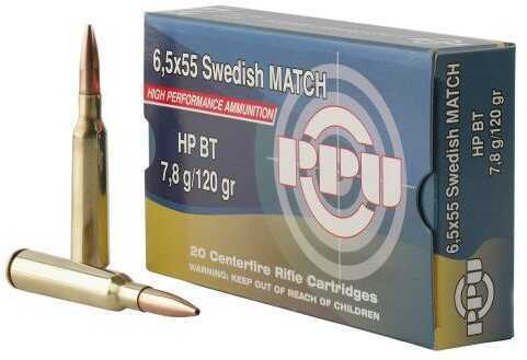 6.5X55mm 20 Rounds Ammunition Prvi Partizan 120 Grain Jacketed Hollow Point