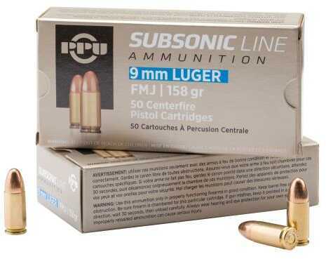 9mm Luger 50 Rounds Ammunition Prvi Partizan 158 Grain Full Metal Case