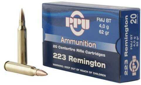 223 Remington 20 Rounds Ammunition Prvi Partizan 62 Grain Full Metal Jacket Boat Tail