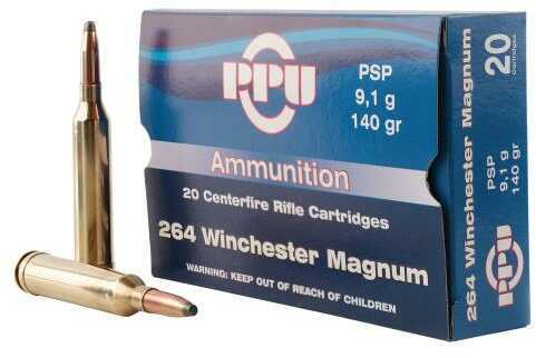 264 <span style="font-weight:bolder; ">Winchester</span> <span style="font-weight:bolder; ">Magnum</span> 20 Rounds Ammunition Prvi Partizan 140 Grain Soft Point