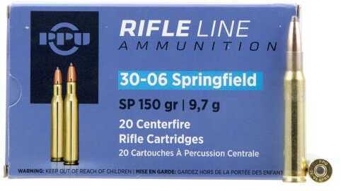 30-06 <span style="font-weight:bolder; ">Springfield</span> 20 Rounds Ammunition Prvi Partizan 150 Grain Soft Point