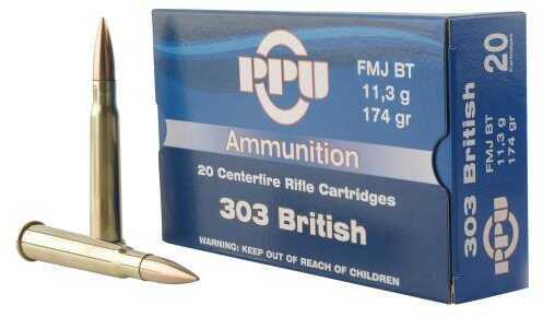 303 <span style="font-weight:bolder; ">British</span> 20 Rounds Ammunition Prvi Partizan 174 Grain Full Metal Jacket