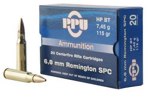 6.8mm SPC 20 Rounds Ammunition Prvi Partizan 115 Grain Jacketed Hollow Point