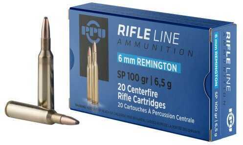 6mm Remington 20 Rounds Ammunition Prvi Partizan 100 Grain Jacketed Soft Point