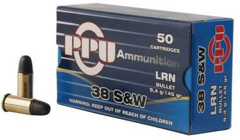 38 S&W 50 Rounds Ammunition Prvi Partizan 145 Grain Lead Nose