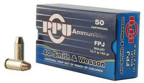 40 S&W 50 Rounds Ammunition Prvi Partizan 165 Grain Jacketed Flat Point