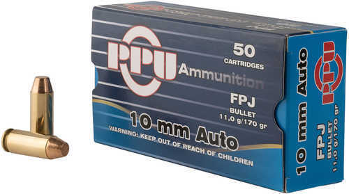 10mm 50 Rounds Ammunition Prvi Partizan 170 Grain FMJ