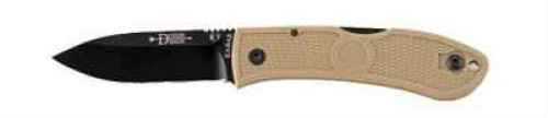 KABAR Dozier Hunter Folding Knife AUS 8A/Black Plain Dual Thumb Stud/Pocket Clip 4.25" Coyote Brown Zytel Box 406