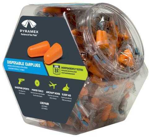 Pyramex PYDP1000BN Disposable Earplugs Bin 32 Db Orange 100 Pair-img-0