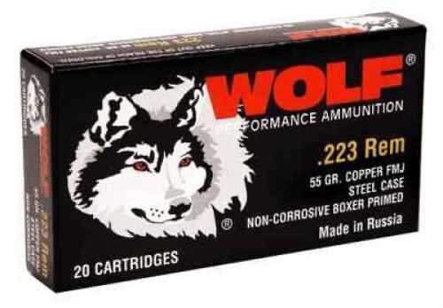 223 Remington 500 Rounds Ammunition Wolf Performance Ammo 55 Grain Full Metal Jacket