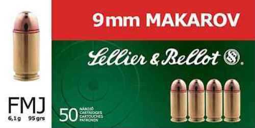 <span style="font-weight:bolder; ">9mm</span> Makarov 50 Rounds Ammunition MagTech 95 Grain Full Metal Jacket