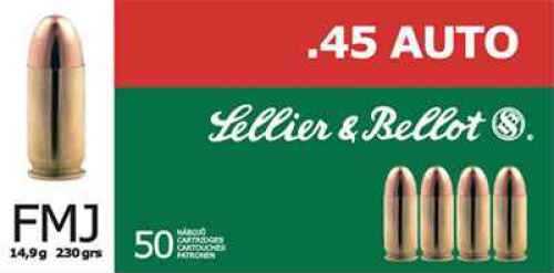 45 Glock Automatic Pistol (GAP) 50 Rounds Ammunition Sellier & Bellot 230 Grain Full Metal Jacket