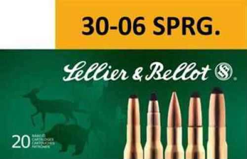 30-06 Springfield 20 Rounds Ammunition Sellier & Bellot 168 Grain Hollow Point